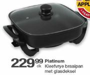 Platinum Kleefvrye Braaipan Met Glasdeksel-Elk