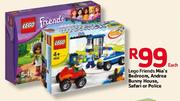 Lego Friends Mia's Bedroom, Andrea Bunny House, Safari Or Police Each