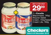 Excella Mayonnaise-740gm/Regular Salad Cream-750gm/Salad Cream Lite-780gm-2's