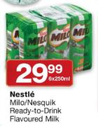Nestle Milo/Nesquik Ready-to-Drink Flavoured Milk-6 x 250ml
