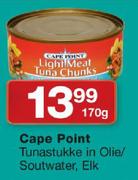 Cape Point Tunastukke In Olie/Soutwater-170gm Elk