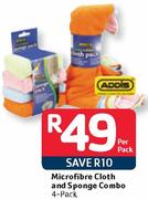 Addis Microfibre Cloth And Sponge Combo-4's Per Pack