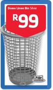 Dome Linen Bin Silver