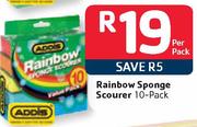 Rainbow Sponge Scourer-10's Per Pack