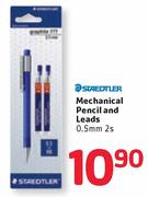 Staedtler Mechanical Pencil And Leads 0.5mm-2's
