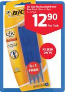 Bic Clic Medium Ball Point Pen-Per Pack