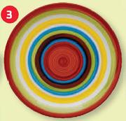 Hand Painted Striped Dinner Plate-Each