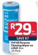 Pnp All Purpose Cleaning Wipes On A Roll(Blue)-25's Per Pack