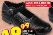 Girls 1-Bar School Shoes Sizes 9-1 Per Pair