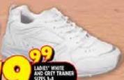 Ladies White and Grey Trainer Sizes 3-8 Per Pair
