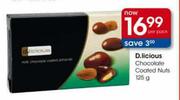 D.licious Chocolate Coated Nuts-125g Per Pack