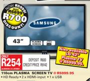 Samsung 110cm Plasma Screen TV-43"