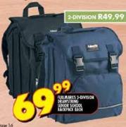 Fullmarks 3-Division Drawstring Senior School Backpack-Each