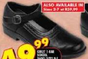 Girls 1-Bar School Shoes Sizes 9-1 Per Pair