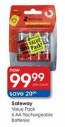Safeway Value Pack 6 AA Rechargeable Batteries-Per Pack