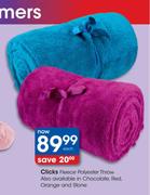 Clicks Fleece Polyester Throw-Each
