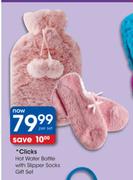 Clicks Hot water Bottle With Slipper socks Gift Set