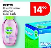 Dettol Hand Sanitiser Assorted-50ml Each