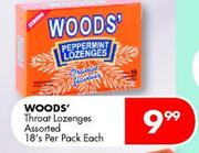Woods' Throat Lozenges Assorted-18's Per Pack Each