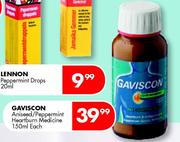 Gaviscon Aniseed/Peppermint Heartbum Medicine-150ml Each