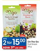 On The Go Fruit Snack- 2 x 50gm