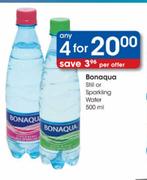 Banaqua Still or Sparking Water- 4 x 500ml