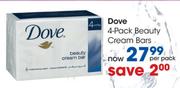 Dove 4-Pack Body Cream Bars-Per Pack