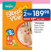 Pampers Sleep & Play Value Pack Disposable Nappies-any 2's