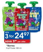 Barney Fruit Puree-3 x 100ml