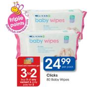 Clicks Baby Wipes-80's per pack