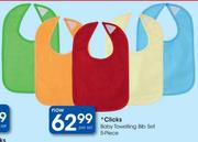 Clicks Baby Towelling Bib Set-5-piece per set