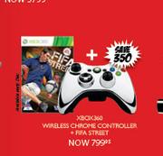XBOX360 Wireless Chrome Controller + FIFA Street