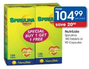 Nutri Lida Spirulina Tablets-180's Or Capsules-90's