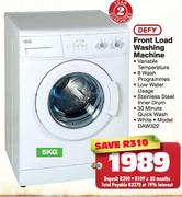 Defy Front Load Washing Machine-5kg (DAW322)