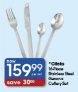 Clicks 16-Piece Stainless Steel Govona Cutlery Set