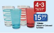 Clicks Striped Or Coloured Tumblers-Each