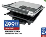 Kambrook 2000 Watt Stainless Steel Grill-Each