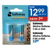 Safeway Alkaline Batteries 2 AA Or AAA-Per Pack