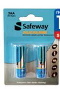 Safeway Alkaline Batteries 4 AA Or AAA-Per Pack