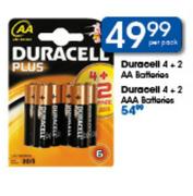 Duracell 4+2 AA Batteries-Per Pack