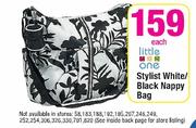 Little One Stylist White/Black Nappy Bag Each
