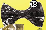 Grazia Sequin Duck Clip Bow Black