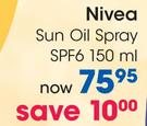 Nivea Sun Oil Spray SPF6-150ml Each