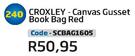 Croxley Canvas Gusset Book Bag Red SCBAG1605