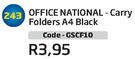 Office National Carry Folders A4 Black GSCF10