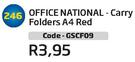 Office National Carry Folders A4 Red GSCF09