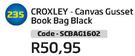 Croxley Canvas Gusset Book Bag Black SCBAG1602
