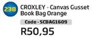 Croxley Canvas Gusset Book Bag Orange SCBAG1609