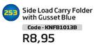 Side Load Carry Folder With Gusset Blue KNFB1013B