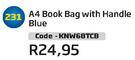 A4 Book Bag With Handle Blue KNW68TCB
